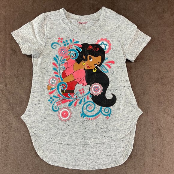 Girls Disney Elena of Avalor Drop Cut Flared Grey T-shirt Size 3T (SKU: 16G) - Picture 1 of 5
